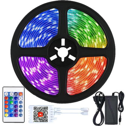 LED стрічка від мережі, 5 м, SMD 6060 + пульт та блок живлення, Rgb / Світлодіодна стрічка / Підсвітка для кімнати