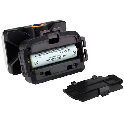 Налобний ліхтар із 4-ма затискачами, USB, RN814 HEAD TORCH, Чорний / Акумуляторний ліхтарик на голову з регульованим кутом нахилу