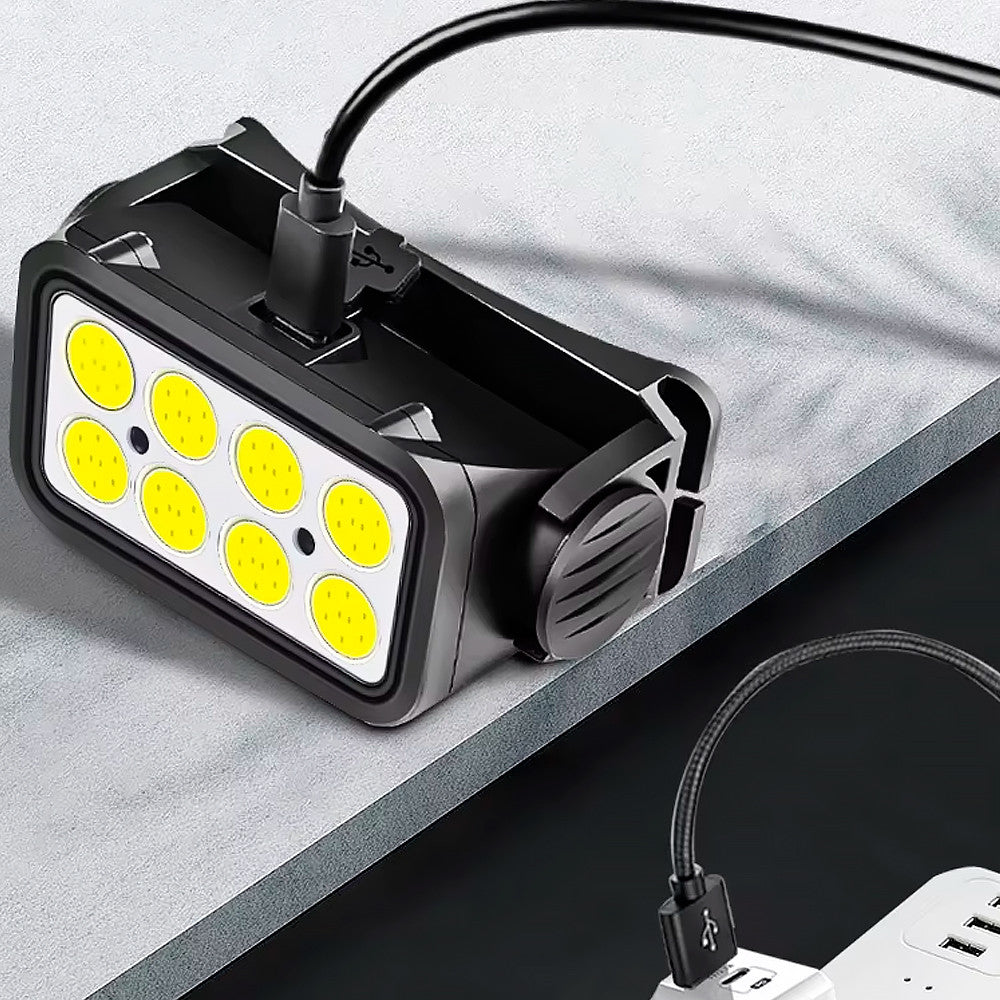 Налобний ліхтар із сенсорним датчиком USB, RN1866, Чорний / Акумуляторний ліхтарик на голову