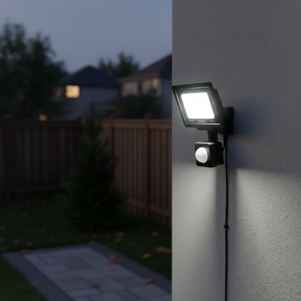 Прожектор з датчиком руху, 20Вт, 220В, 1800 люмен / Вуличний світильник з датчиком руху / Прожектор світлодіодний