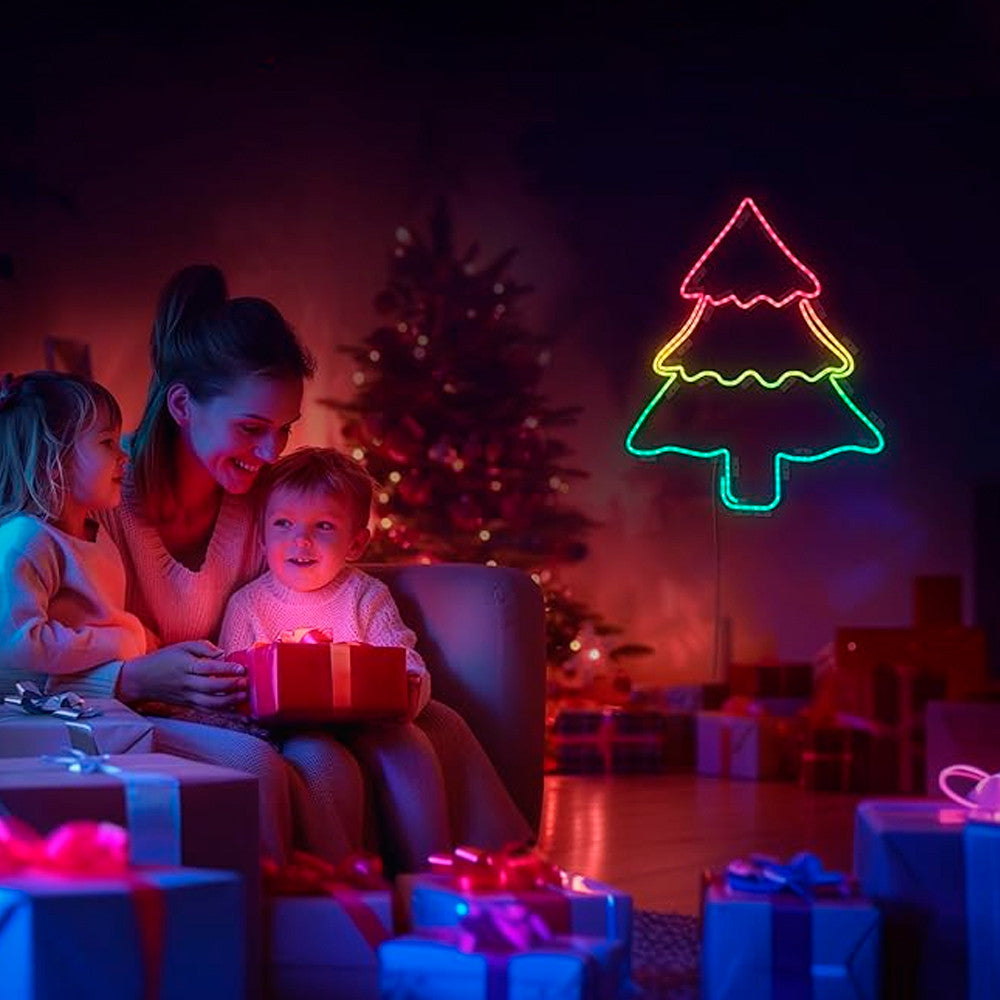 Неонова стрічка світлодіодна 5 м, LED NEON, 12V-220V, Різнокольоровий / RGB стрічка / Світлодіодне RGB підсвічування силіконове