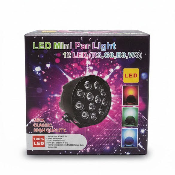 Світлодіодний LED прожектор RGB, 12LEDх1W, від мережі / Сценічний світильник / Прожектор заливного світла