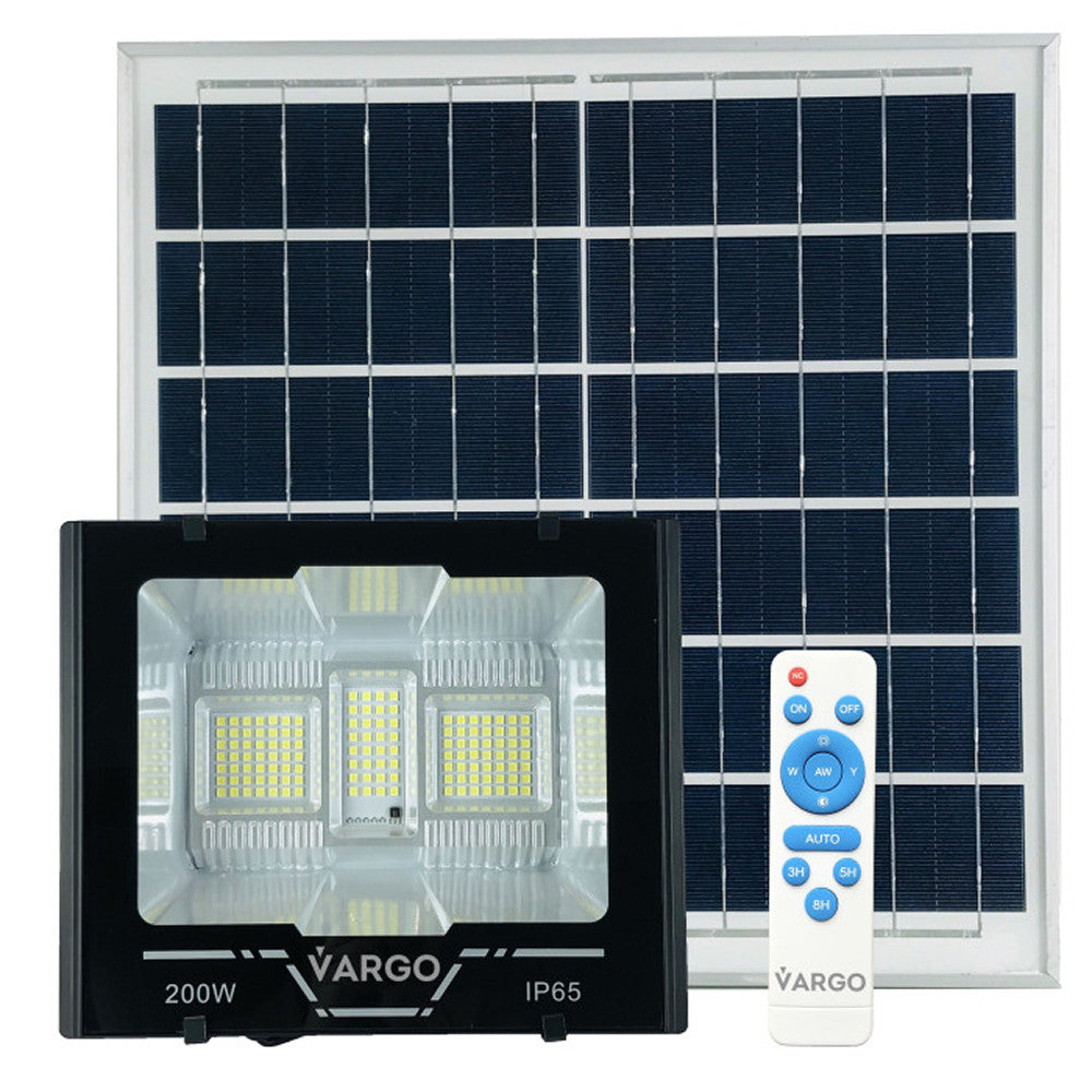 LED прожектор вуличний 200W, 10000lm, на сонячній батареї, з акумулятором та пультом ДК / Сонячний ліхтар світлодіодний