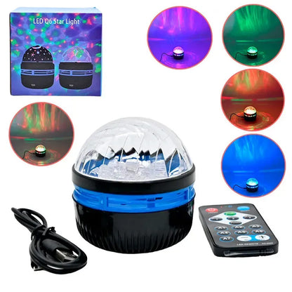 Нічник проектор з пультом від USB, LED Q6 STAR LIGHT 2502, Чорний / Дитячий нічник-лампа / Настільна лампа проектор