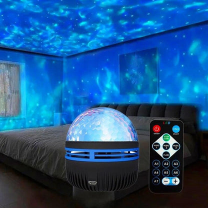 Нічник проектор з пультом від USB, LED Q6 STAR LIGHT 2503, Чорний / Світлодіодна обертова лампа / Настільний нічник-лампа