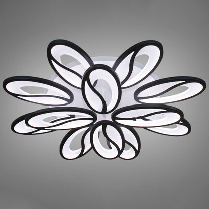 Світлодіодна LED люстра з підсвічуванням, Пульт, Диммер, 190 Вт, Чорна / Люстра Led світлодіодна / Люстра стельова світлодіодна