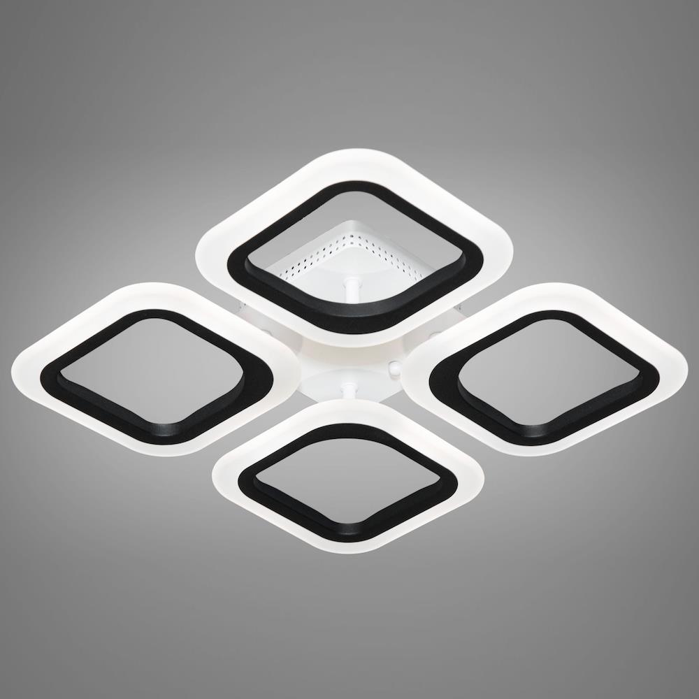Світлодіодна LED люстра, з пультом, 36х7.5см, 55Вт, Чорний / Керована світлодіодна LED люстра / Люстра світлодіодна стельова