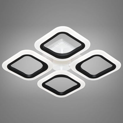 Світлодіодна LED люстра, з пультом, 36х7.5см, 55Вт, Чорний / Керована світлодіодна LED люстра / Люстра світлодіодна стельова