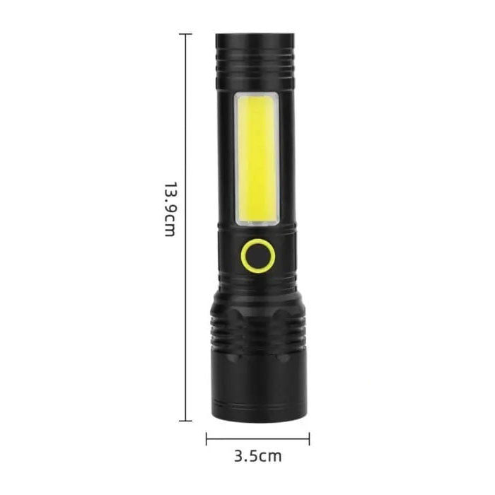 Світлодіодний ліхтарик на акумуляторі з бічним підсвічуванням, USB, BL537, Червоний / Акумуляторний ліхтар з функцією Zoom