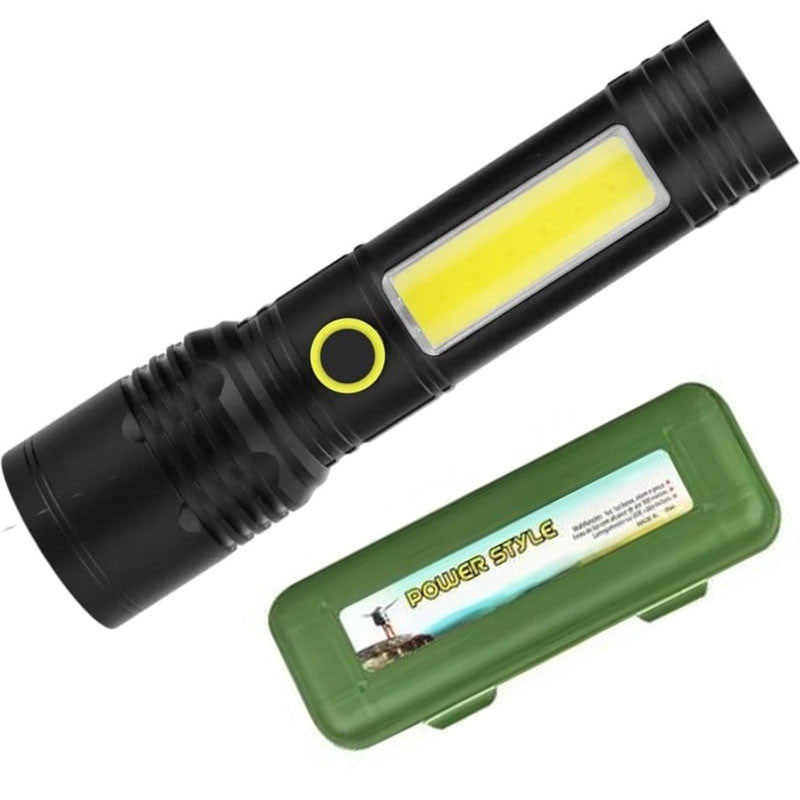 Світлодіодний ліхтарик на акумуляторі з бічним підсвічуванням, USB, BL537, Червоний / Акумуляторний ліхтар з функцією Zoom