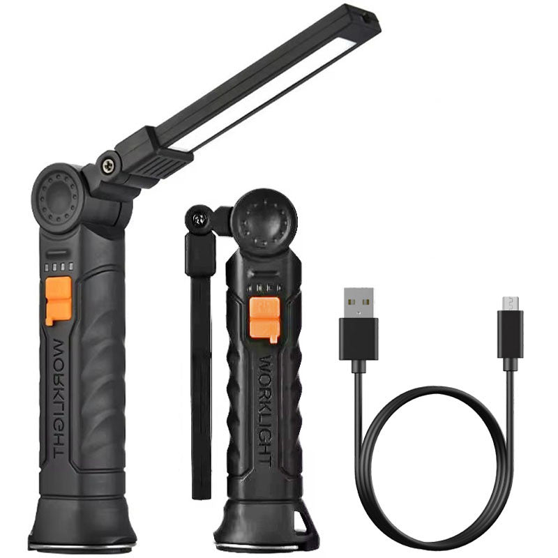 Акумуляторний ліхтар з магнітом, LED + COB, BL-G52, Чорний / Складаний ліхтар для кемпінгу / Ручний світлодіодний ліхтар