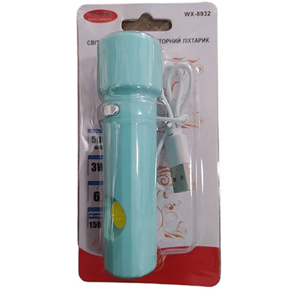 Ручний ліхтар акумуляторний, заряд від USB, WX-8932, Блакитний / LED ліхтарик / Світлодіодний ліхтарик