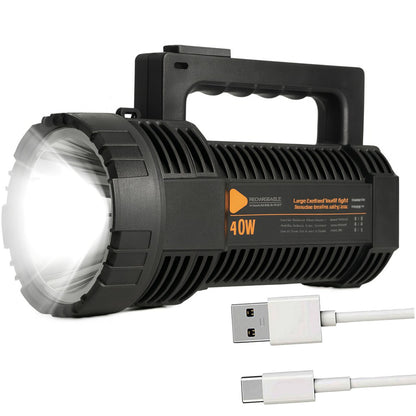 Ручний ліхтар акумуляторний 40W, USB, FA-2606-40W, Чорний / Світлодіодний ліхтар / LED ліхтарик ручний