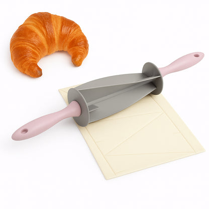 Качалка для нарізки тіста 22х6,5 см ,Sweet Croissant Cutter, Сіро-рожева / Качалка-ніж для круасанів / Ніж для круасанів