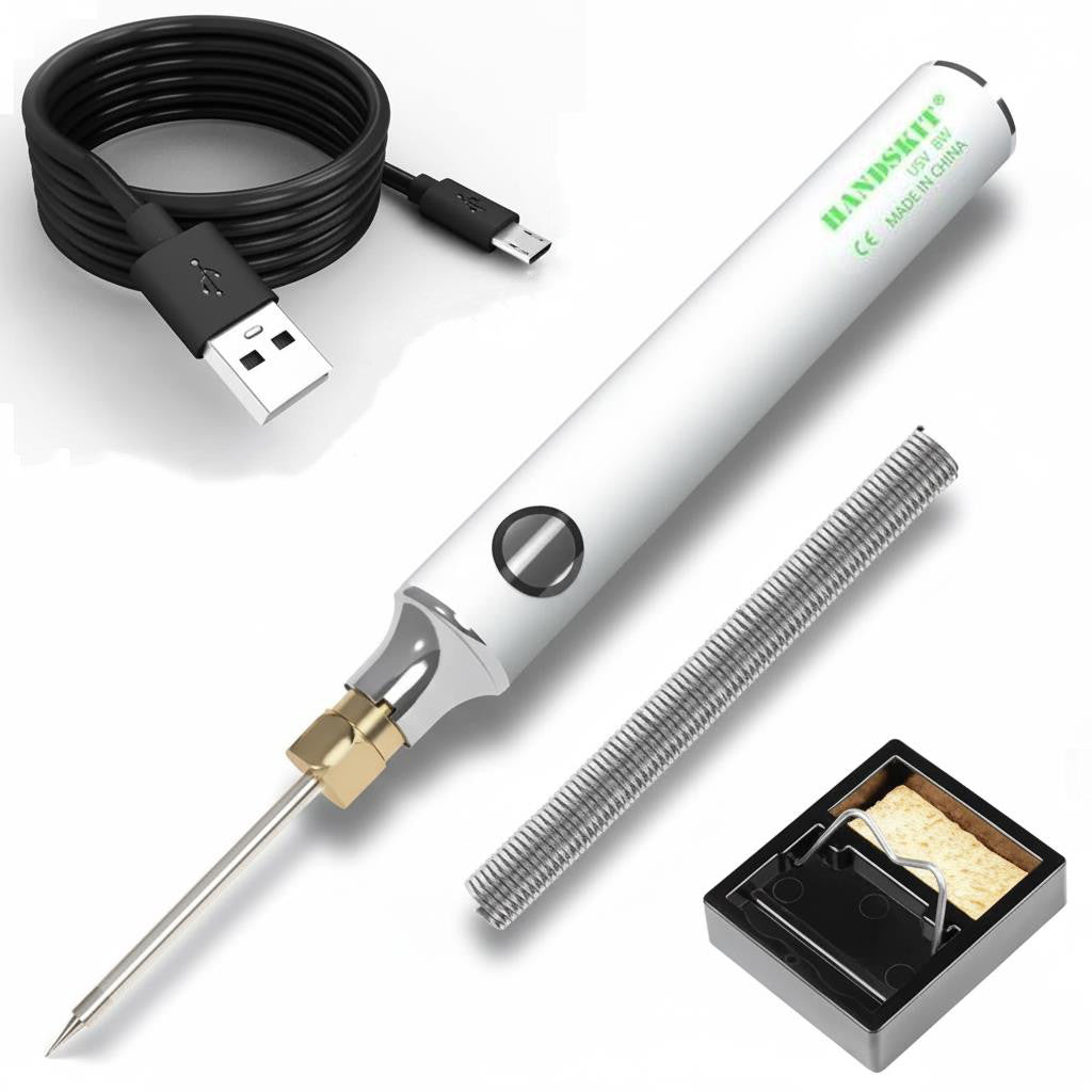 Паяльник портативний , живлення від USB, 8Вт, HandsKit 8W / Паяльний набір / Електричний паяльник з регулюванням температури