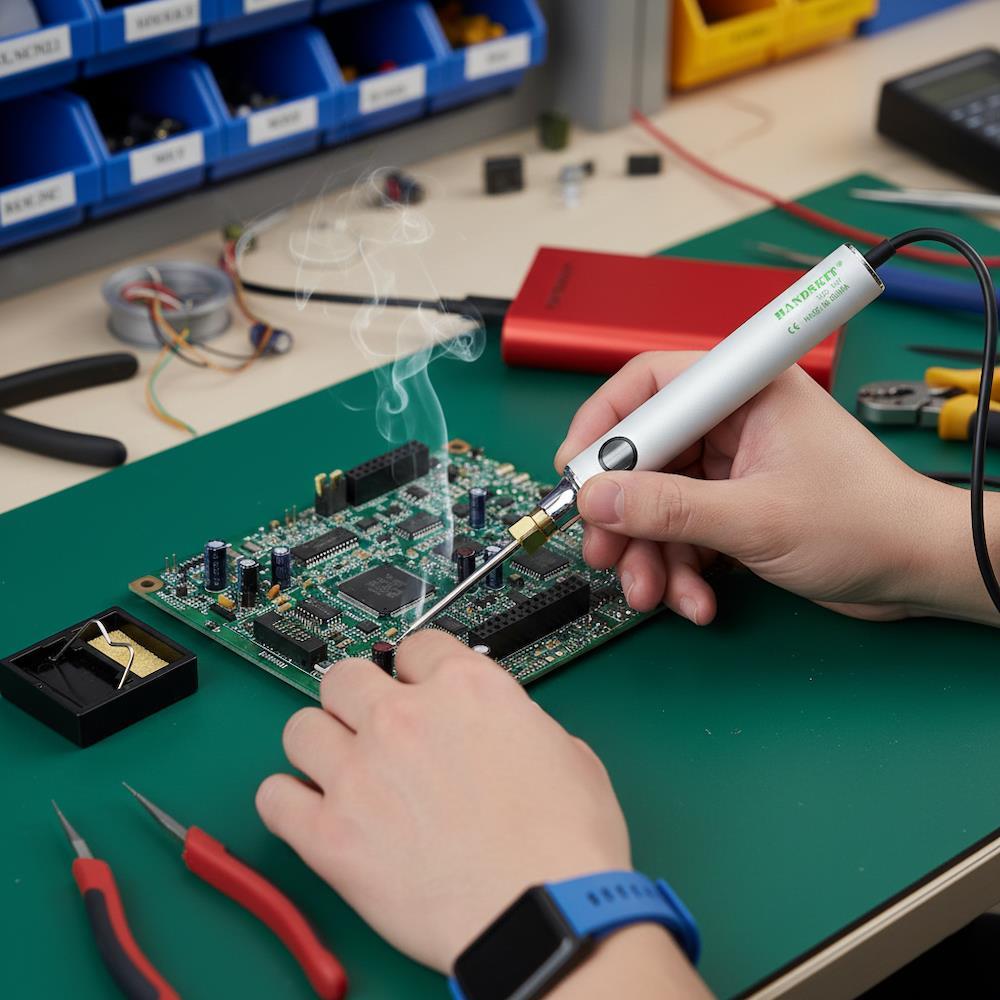 Паяльник портативний , живлення від USB, 8Вт, HandsKit 8W / Паяльний набір / Електричний паяльник з регулюванням температури