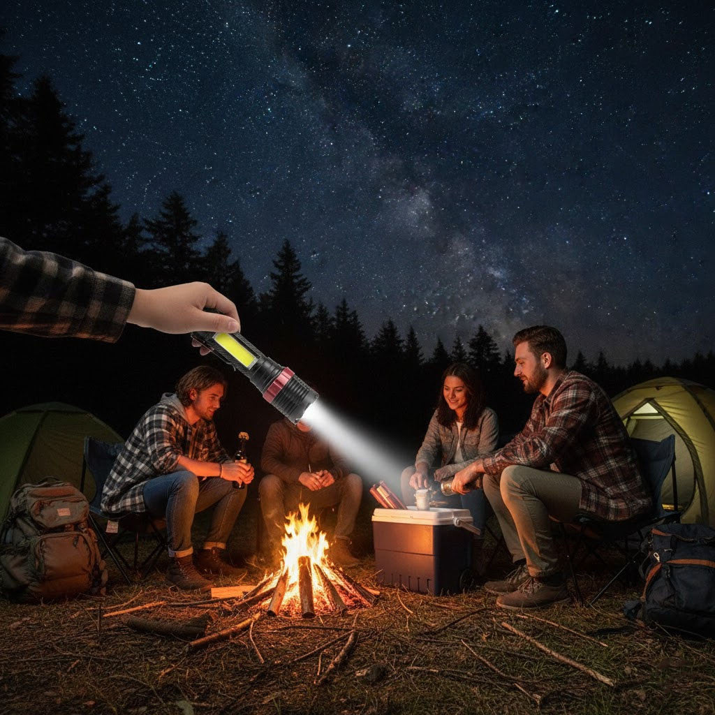 Акумуляторний ліхтар ручний c Zoom, LED + COB, ED31879 (BL669), Чорний / Ліхтар з бічним світлом / Світлодіодний ліхтарик