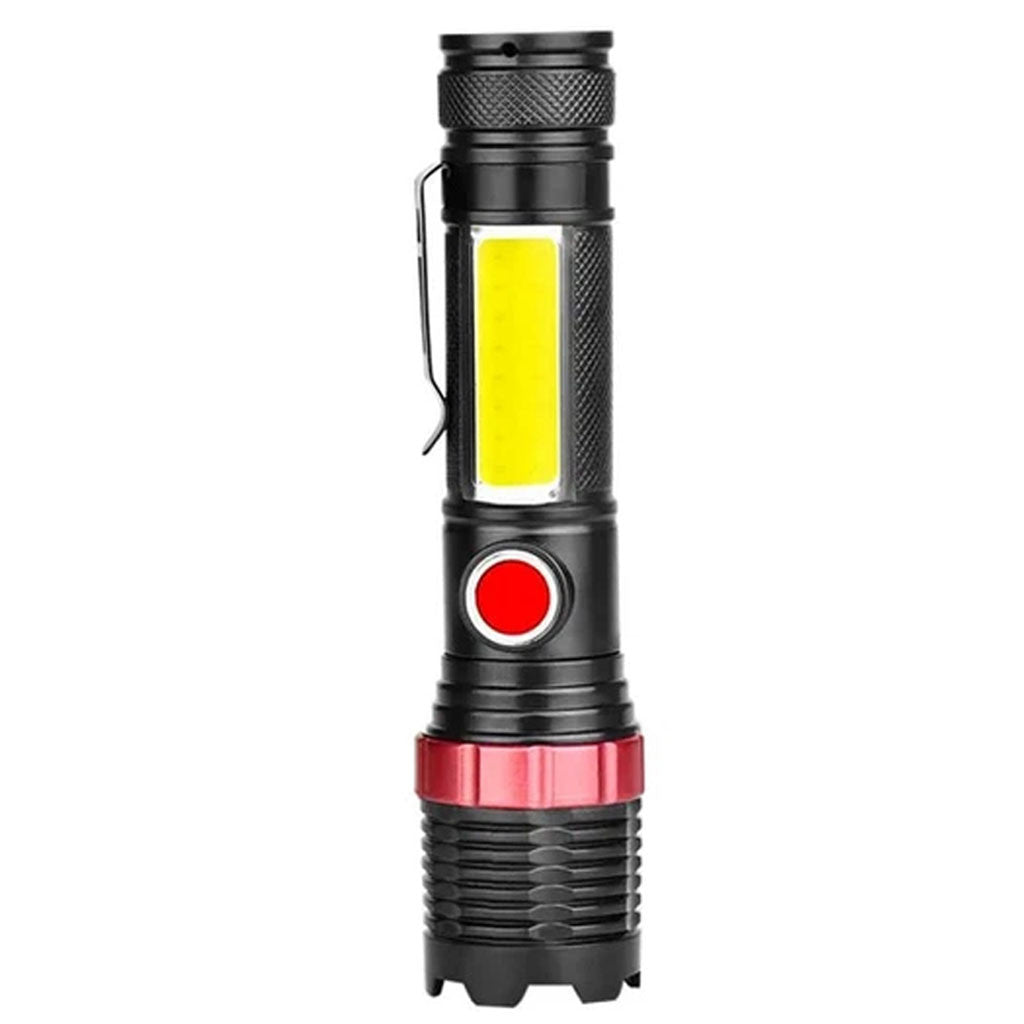 Акумуляторний ліхтар ручний c Zoom, LED + COB, ED31879 (BL669), Чорний / Ліхтар з бічним світлом / Світлодіодний ліхтарик