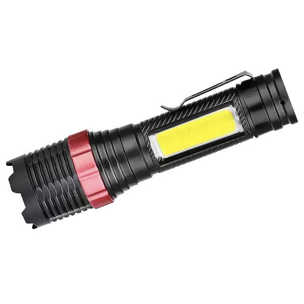 Акумуляторний ліхтар ручний c Zoom, LED + COB, ED31879 (BL669), Чорний / Ліхтар з бічним світлом / Світлодіодний ліхтарик
