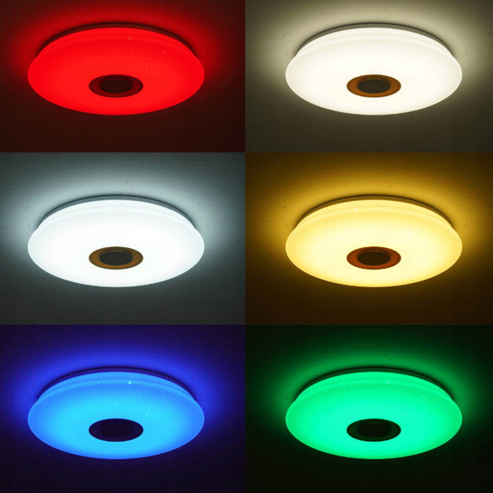 Стельовий світильник 33 см з Bluetooth колонкою, пульт, RGB /Світлодіодна люстра на стелю / Розумний LED світильник
