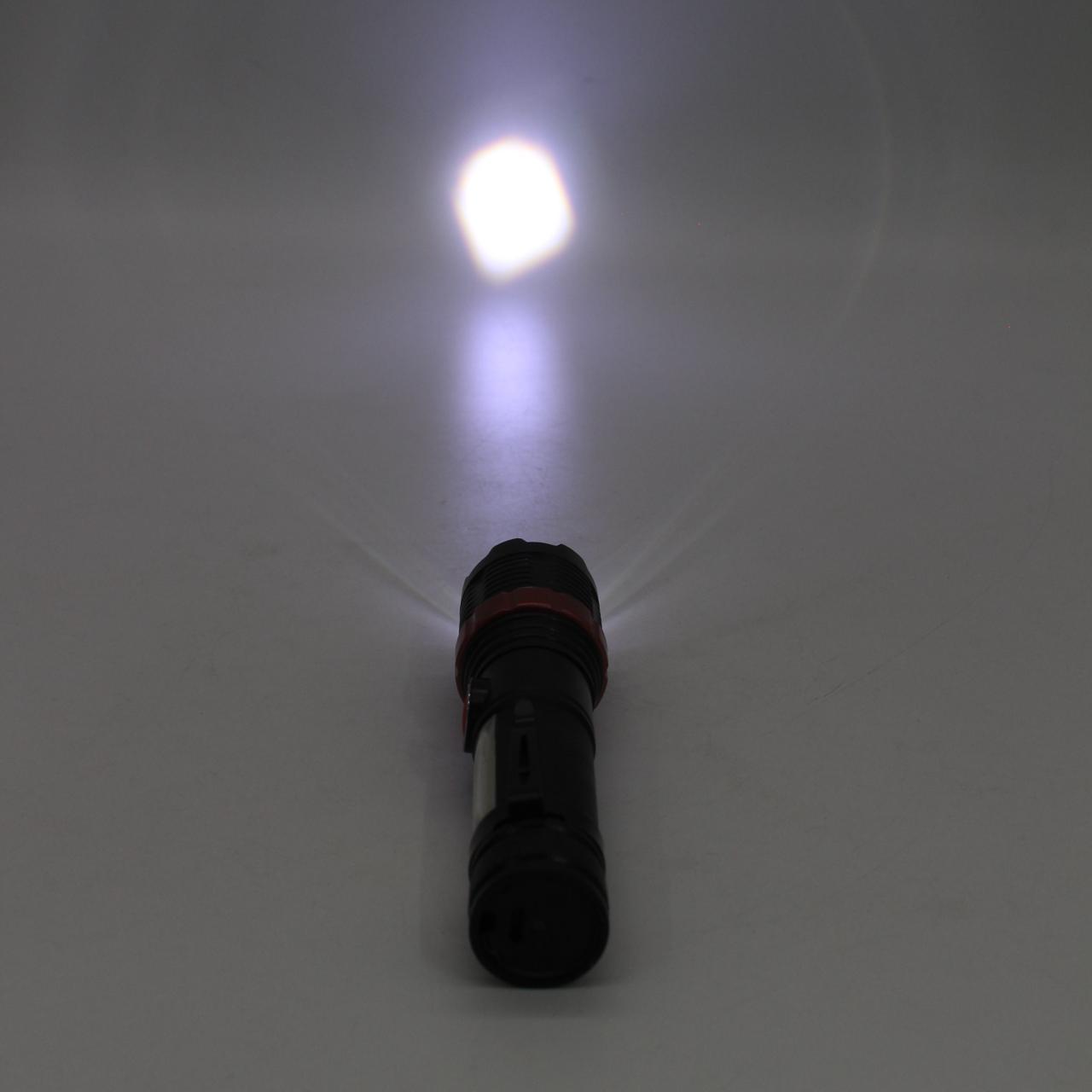 Акумуляторний ліхтар ручний c Zoom, LED + COB, ED31879 (BL669), Чорний / Ліхтар з бічним світлом / Світлодіодний ліхтарик