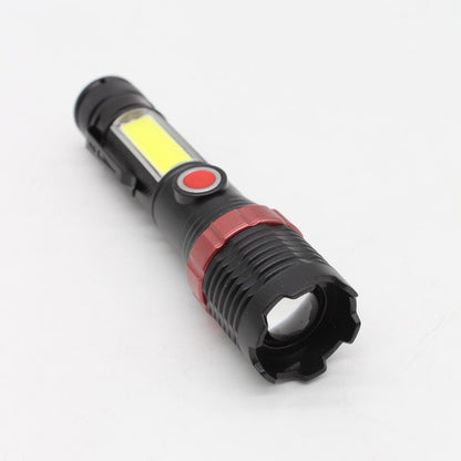 Акумуляторний ліхтар ручний c Zoom, LED + COB, ED31879 (BL669), Чорний / Ліхтар з бічним світлом / Світлодіодний ліхтарик