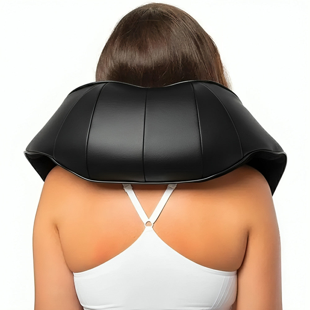 Роликовий масажер для спини та шиї Massager of Neck Kneading, Чорний / Масажна накидка