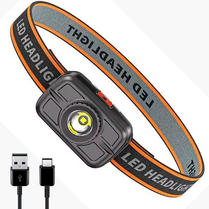 LED ліхтар налобний акумуляторний 4 режими, USB, RN1858, Чорний / Світлодіодний ліхтар на голову / Налобний ліхтарик для туризму