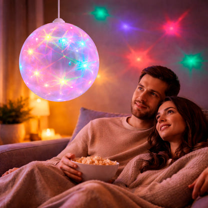 Прозора LED куля 57 см від мережі VEN 1-74 Ceiling colourful star, RGB / Мерехтливі вогні з 3D ефектом