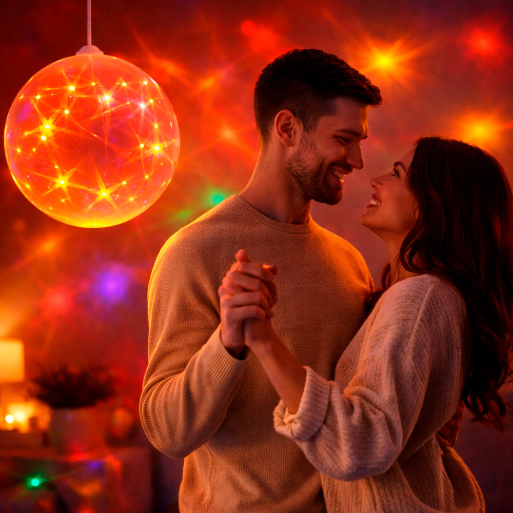 Прозора LED куля 57 см від мережі VEN 1-74 Ceiling colourful star, RGB / Мерехтливі вогні з 3D ефектом