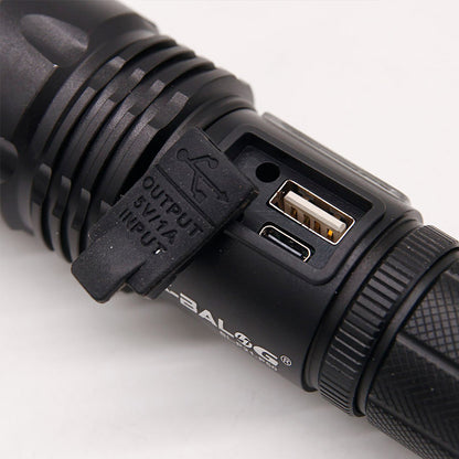 Ручний ліхтар акумуляторний 1200 люмен від батарейок та USB, BL-P21-P50, Чорний / Потужний ліхтарик з зумом / Тактичний ліхтар