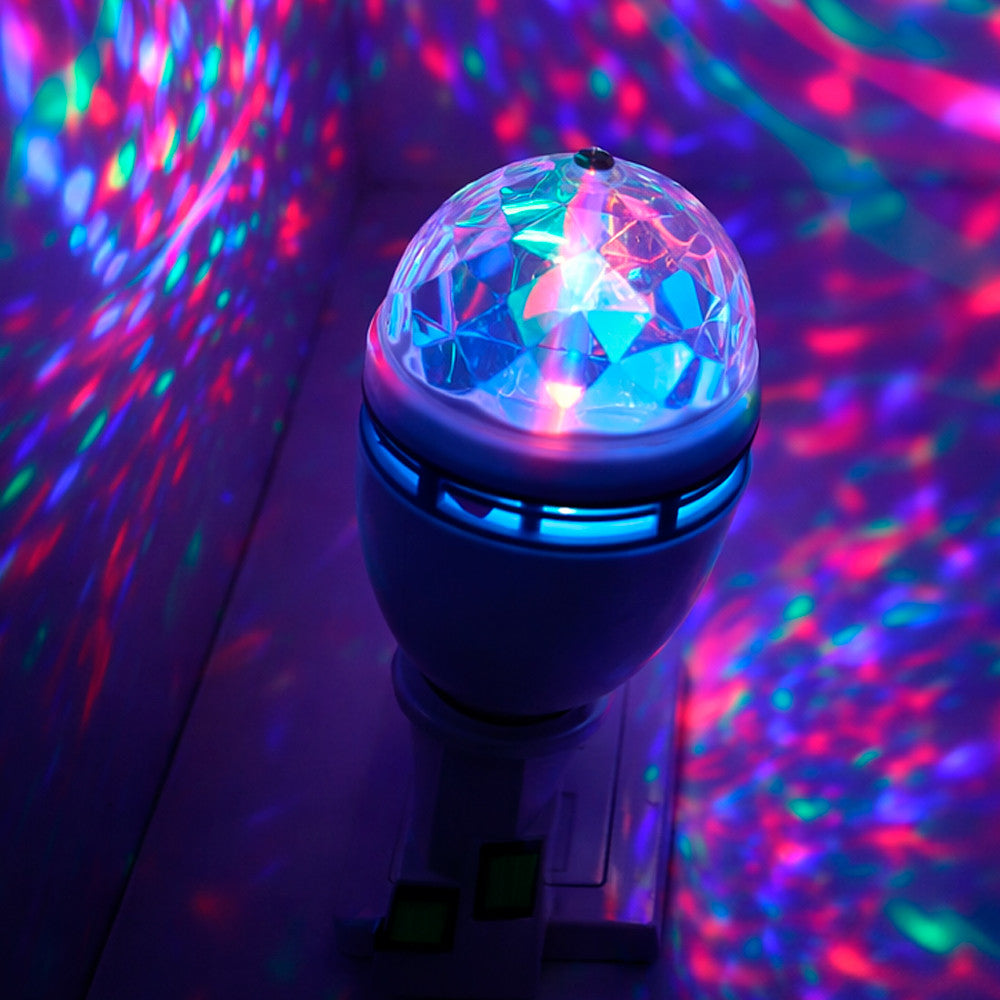 Диско-лампа LED що обертається E27 RGB для вечірок і свят / Світлодіодна куля / Новорічна диско-лампа кольорова
