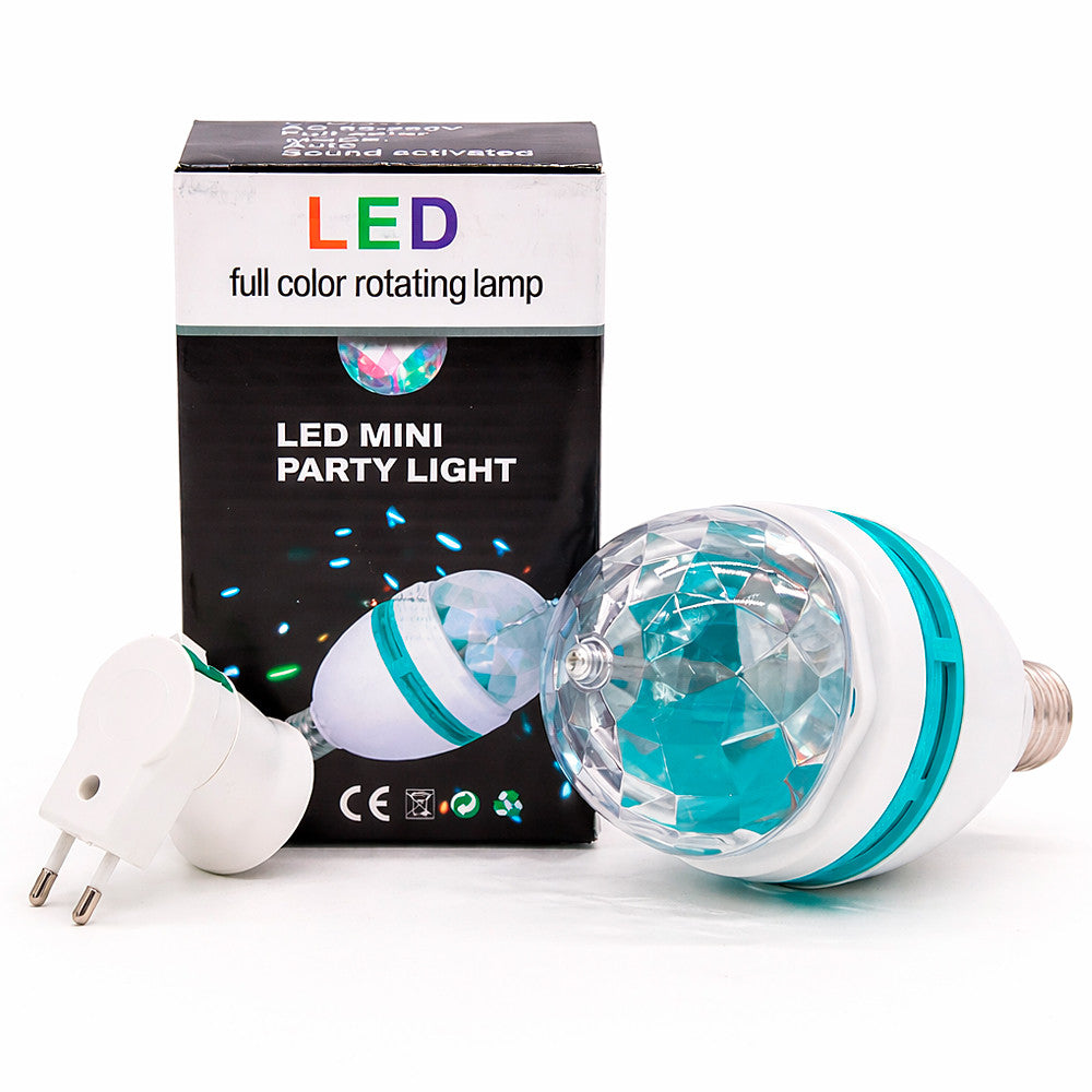 Диско-лампа LED що обертається E27 RGB для вечірок і свят / Світлодіодна куля / Новорічна диско-лампа кольорова