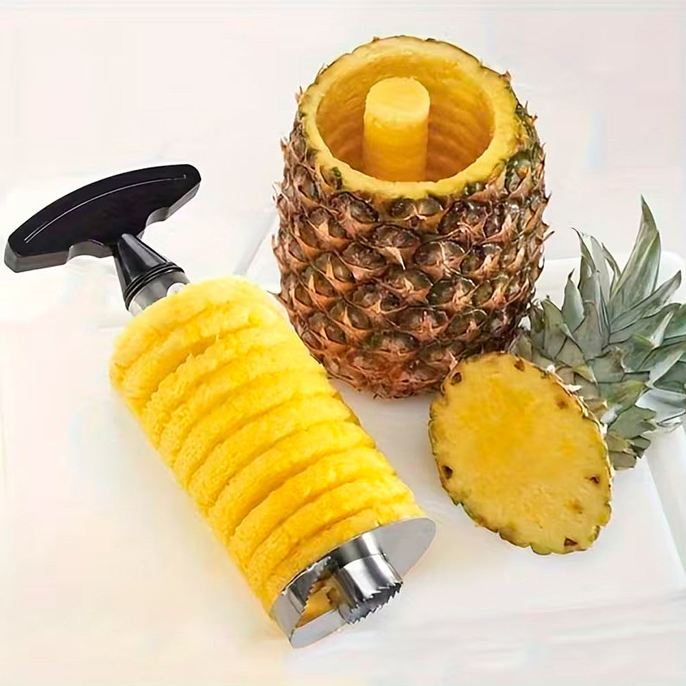 Ніж для очистки і нарізки ананаса нержавіюча сталь Pineapple Pro, Сріблястий / Ананасорізка / Слайсер для ананасів з ручкою