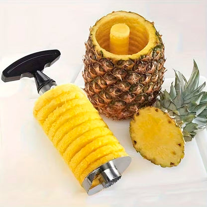 Ніж для очистки і нарізки ананаса нержавіюча сталь Pineapple Pro, Сріблястий / Ананасорізка / Слайсер для ананасів з ручкою
