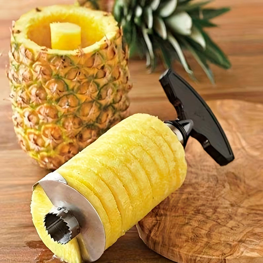 Ніж для очистки і нарізки ананаса нержавіюча сталь Pineapple Pro, Сріблястий / Ананасорізка / Слайсер для ананасів з ручкою