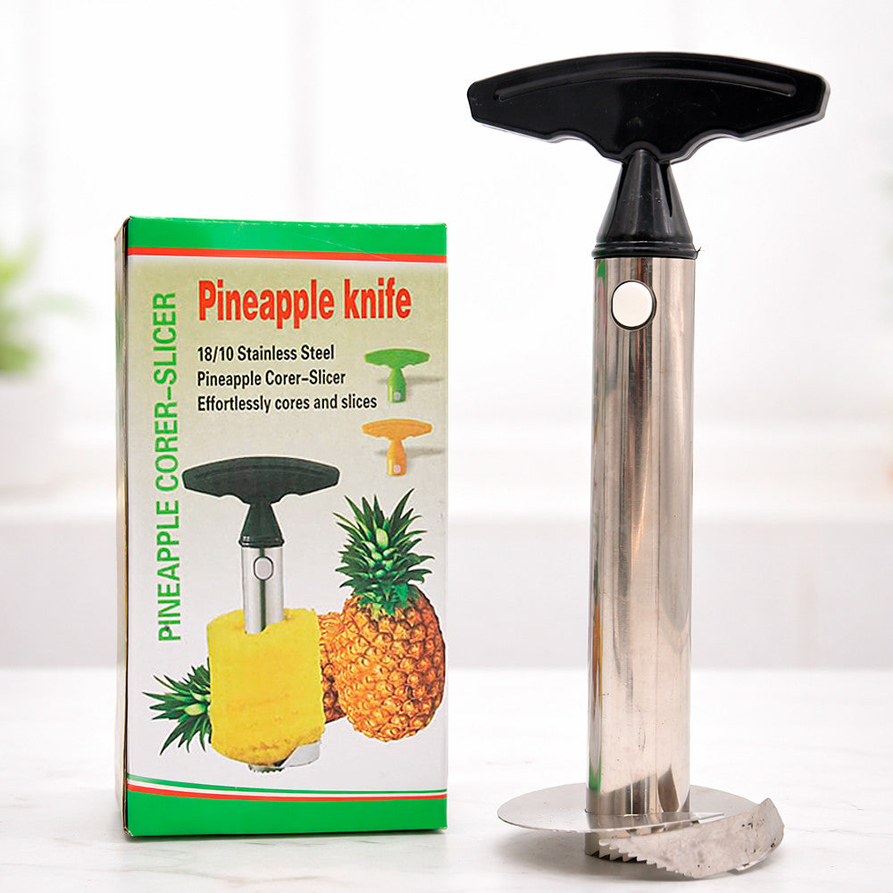 Ніж для очистки і нарізки ананаса нержавіюча сталь Pineapple Pro, Сріблястий / Ананасорізка / Слайсер для ананасів з ручкою