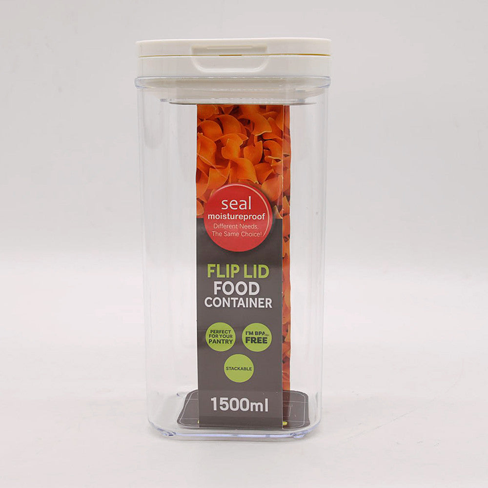 Герметичний контейнер для продуктів 1,5 л прямокутний з кришкою, / Харчовий контейнер / Ємність для зберігання сипучих