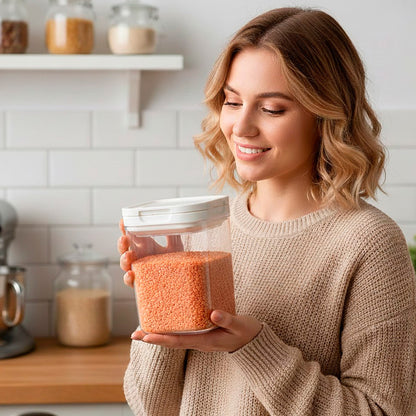 Герметичний контейнер для продуктів 0,9 л прямокутний з кришкою, / Ємність для зберігання сипучих / Харчовий контейнер