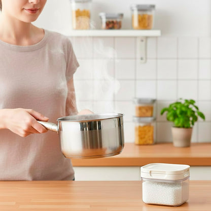 Герметичний контейнер для продуктів 0,4 л квадратний, / Харчовий контейнер / Ємність для сипучих / Банка для спецій