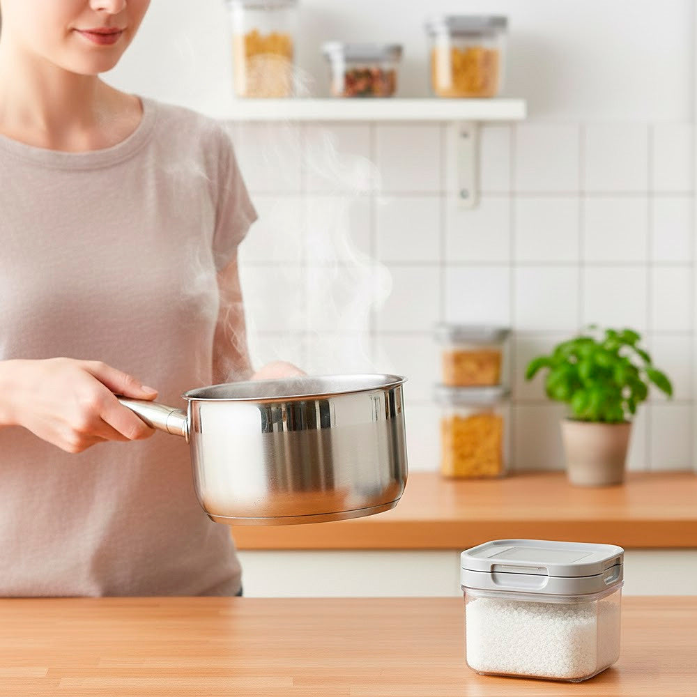 Герметичний контейнер для продуктів 0,4 л квадратний, / Харчовий контейнер / Ємність для сипучих / Банка для спецій