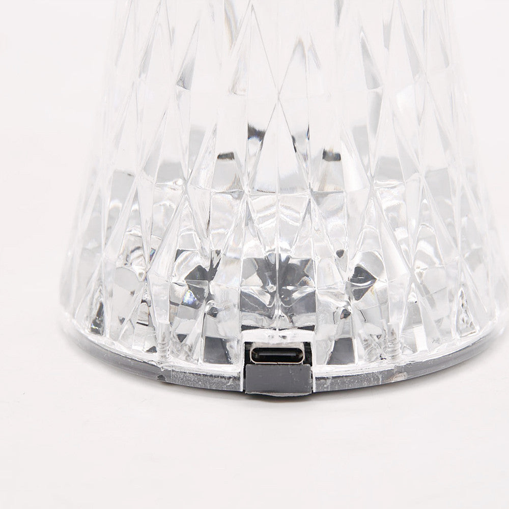 Настільна LED лампа "кришталева" від USB акумуляторна Rose Diamond, RGB / Нічник сенсорний / Декоративна лампа на стіл