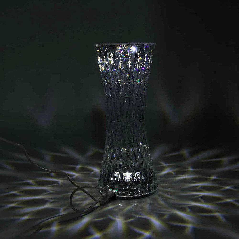 Настільна LED лампа "кришталева" від USB акумуляторна Rose Diamond, RGB / Нічник сенсорний / Декоративна лампа на стіл