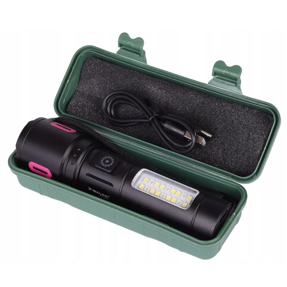 Ручний ліхтарик акумуляторний з функцією Zoom, Type-C, BL 6613, Червоний / Тактичний ліхтар / Ліхтар на акумуляторі