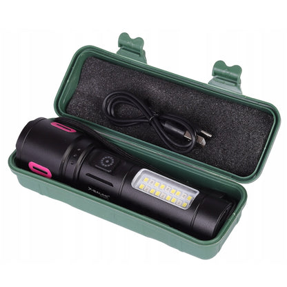 Ручний ліхтарик акумуляторний з функцією Zoom, Type-C, BL 6613, Червоний / Тактичний ліхтар / Ліхтар на акумуляторі