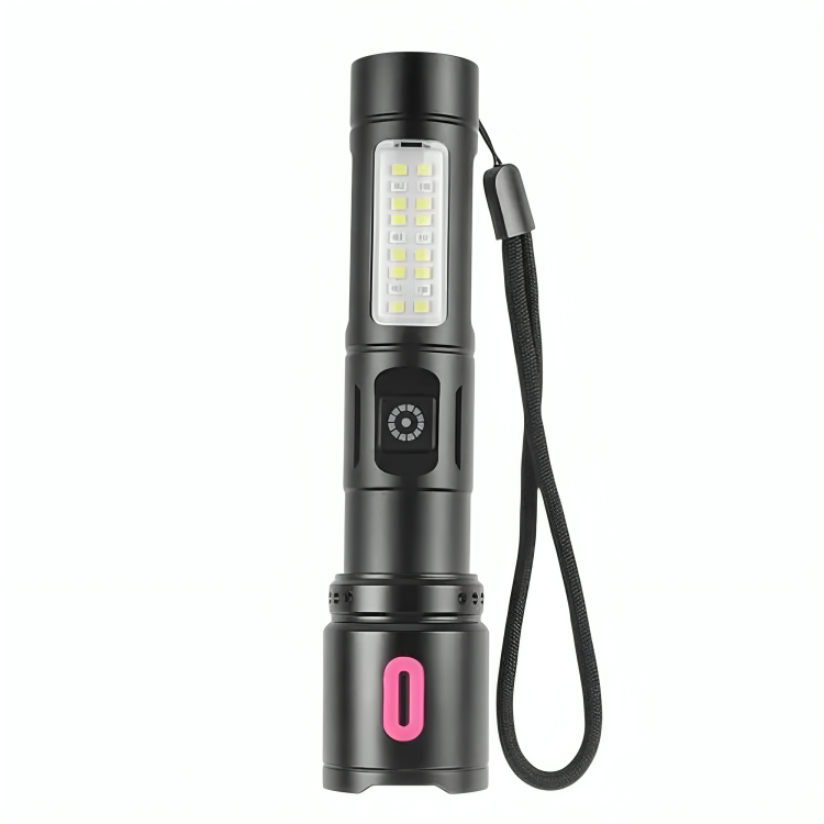Ручний ліхтарик акумуляторний з функцією Zoom, Type-C, BL 6613, Червоний / Тактичний ліхтар / Ліхтар на акумуляторі