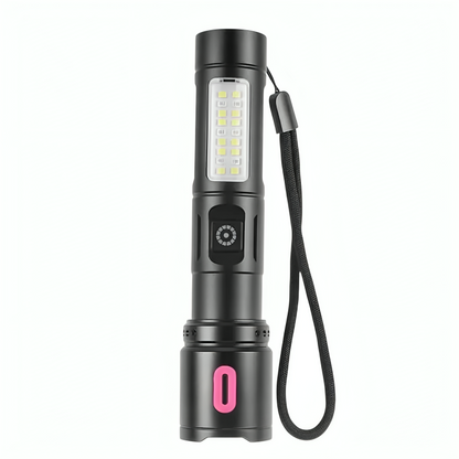 Ручний ліхтарик акумуляторний з функцією Zoom, Type-C, BL 6613, Червоний / Тактичний ліхтар / Ліхтар на акумуляторі