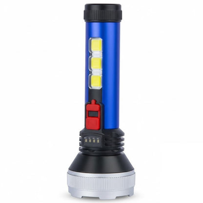 Ручний ліхтар з боковим підсвічуванням 5W LED + 3 COB, 4 режими, micro USB, COBA CB-C95 / Світлодіодний ліхтар акумуляторний