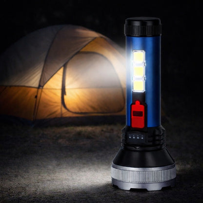 Ручний ліхтар з боковим підсвічуванням 5W LED + 3 COB, 4 режими, micro USB, COBA CB-C95 / Світлодіодний ліхтар акумуляторний