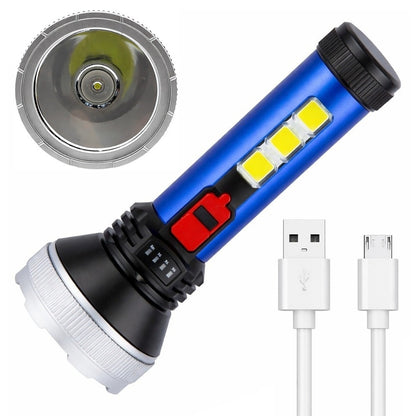 Ручний ліхтар з боковим підсвічуванням 5W LED + 3 COB, 4 режими, micro USB, COBA CB-C95 / Світлодіодний ліхтар акумуляторний